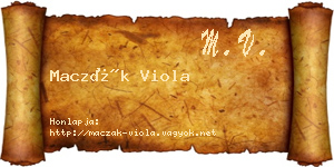 Maczák Viola névjegykártya